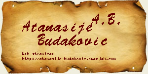 Atanasije Budaković vizit kartica
